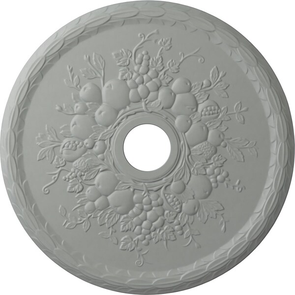 Ekena Millwork Grape Ceiling Medallion (Fits Canopies up to 3 5/8"), 22 5/8"OD x 3 5/8"ID x 5/8"P, Primed White CM22GR - main